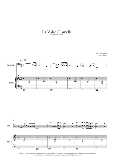 La Valse D'amelie (arr. SMMUS)