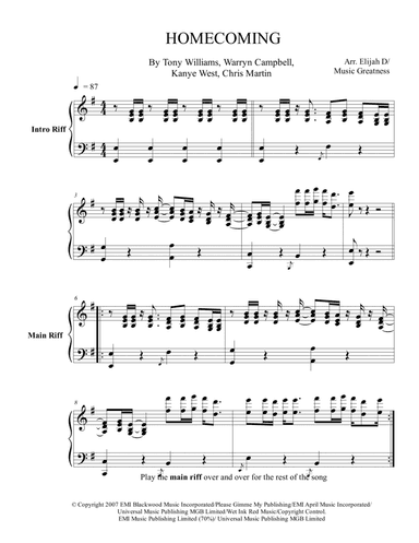 Homecoming (arr. Music Greatness)