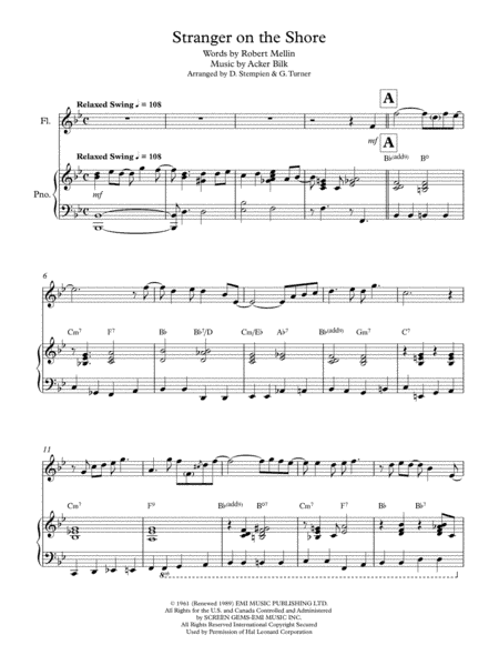 Stranger On The Shore (arr. Debra E. Stempien, Gregory H. Turner)