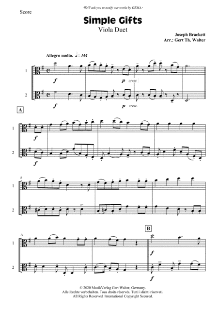 Simple Gifts (arr. Gert Th. Walter)
