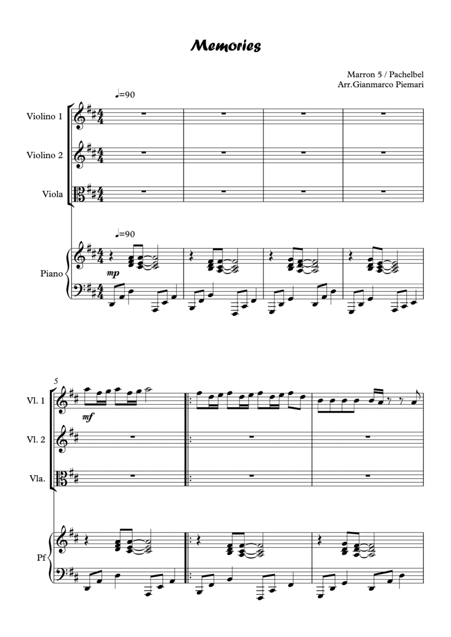 Memories (arr. Gianmarco Piemari)