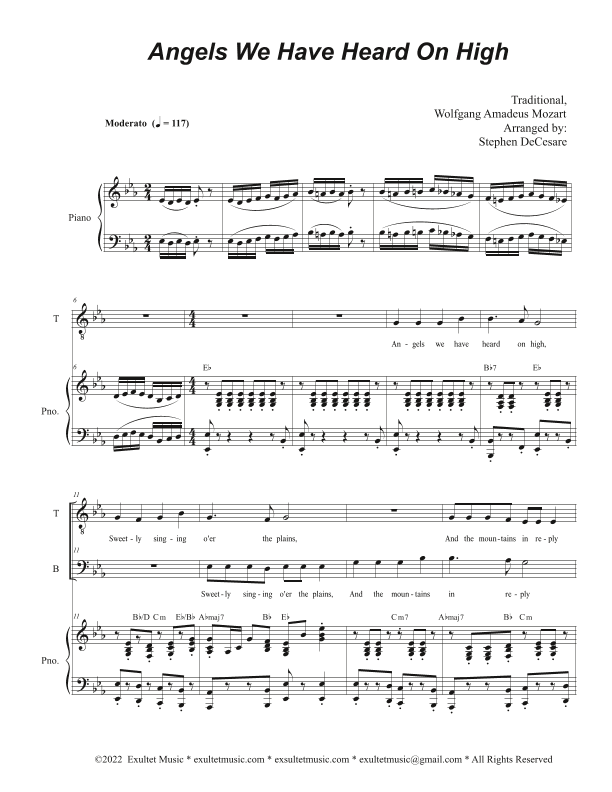 Angels We Have Heard On High (2-part choir - (TB) (arr. Stephen DeCesare)