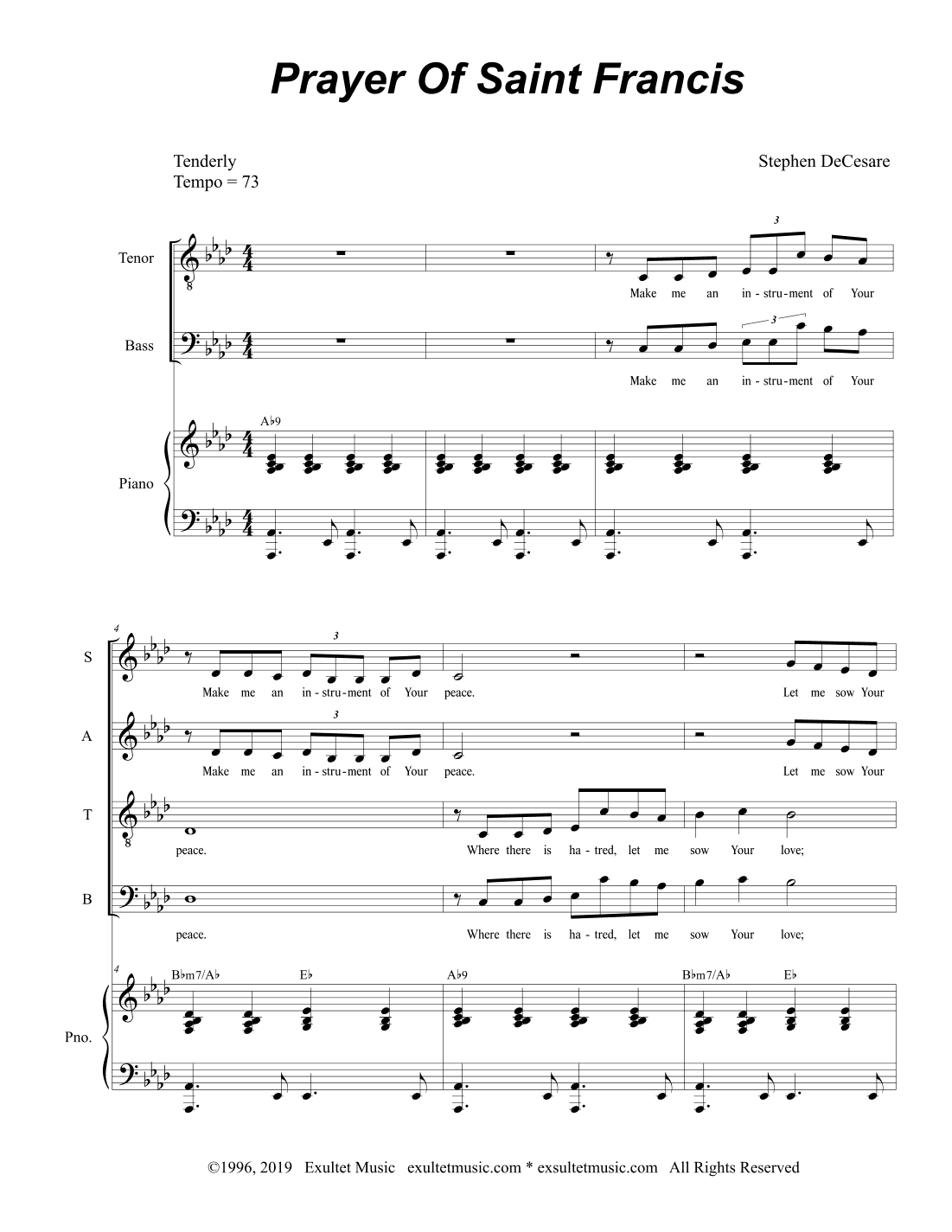 Prayer Of Saint Francis (SATB)