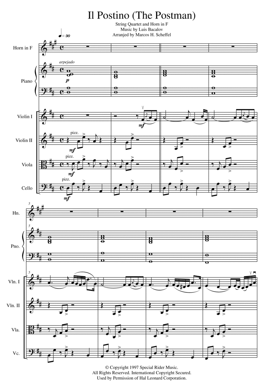 Il Postino (the Postman) (arr. Marcos Henrique Scheffel)
