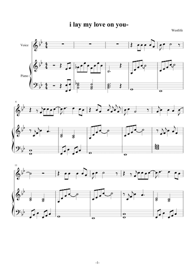 I Lay My Love On You (arr. Westlife)