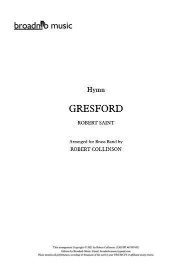 Hymn Tune: GRESFORD (Score Only) (arr. Robert Collinson)