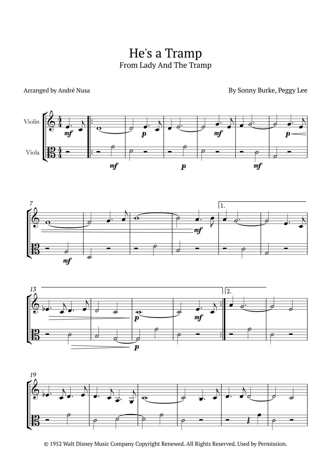 He's A Tramp (arr. André Nusa)