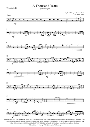 A Thousand Years (arr. Fabio Britto)