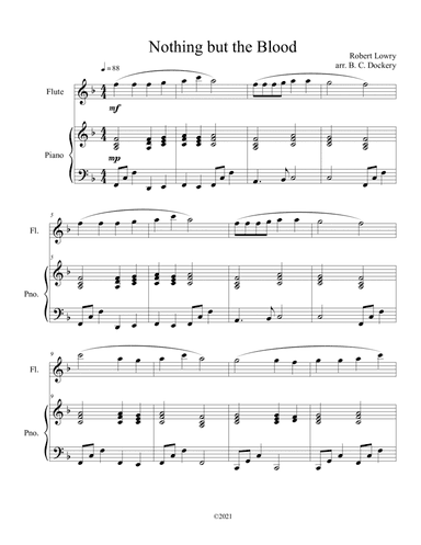 Nothing but the Blood (flute solo) with optional piano accompaniment (arr. B. C. Dockery)