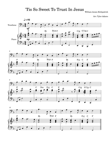 'Tis So Sweet To Trust In Jesus (arr. Tyler Adams)