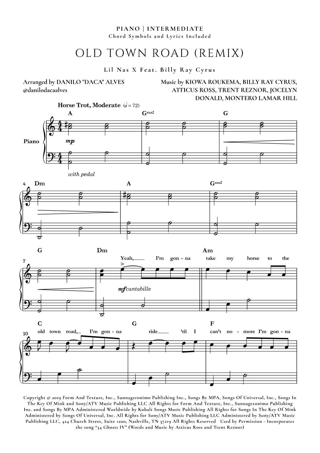 Old Town Road (remix) (arr. Danilo "Daca" Alves)