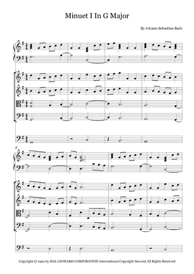 Minuet I In G Major (arr. Fernanda Moura)