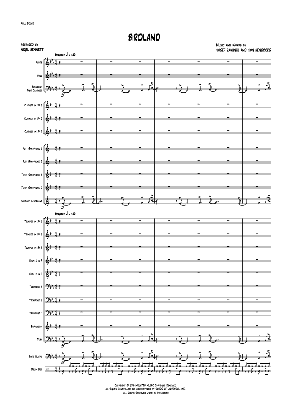 Birdland (arr. Nigel Bennett)