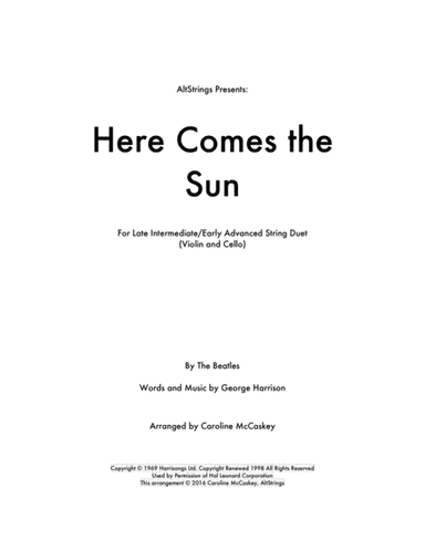 Here Comes The Sun (arr. Caroline McCaskey)