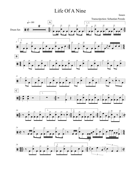 Life Of A Nine (arr. Sebastian Peredo)