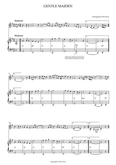 Gentle Maiden (Irish Traditional) (arr. Piet Zorn)