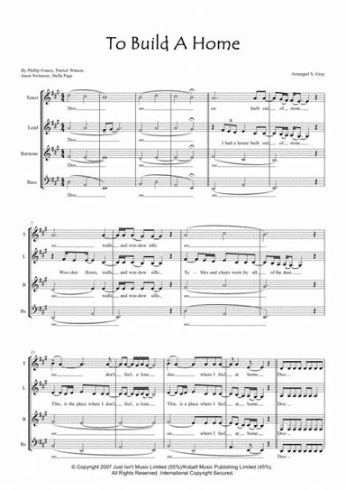 To Build A Home (arr. Shelley Gray)