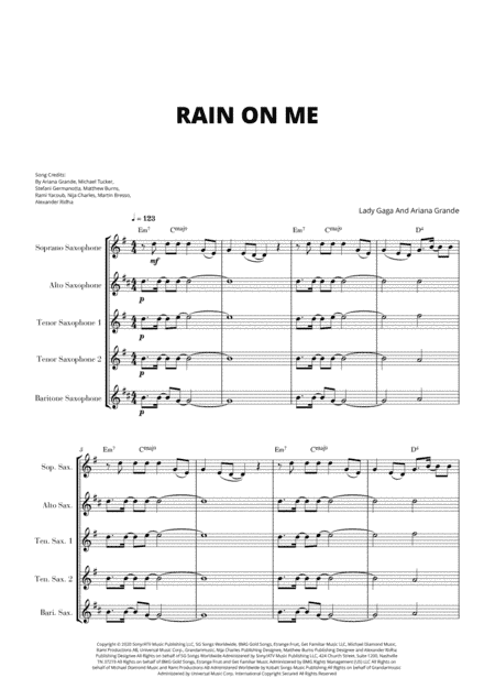Rain On Me (arr. Cadenza Editions)