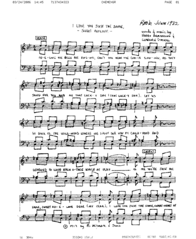 I Love You Just the Same, Sweet Adeline (arr. David Wallace)