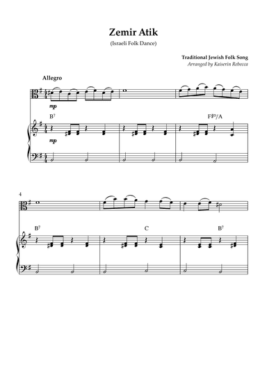 Zemir Atik (Israeli Folk Dance) (arr. Kaiserin Rebecca)