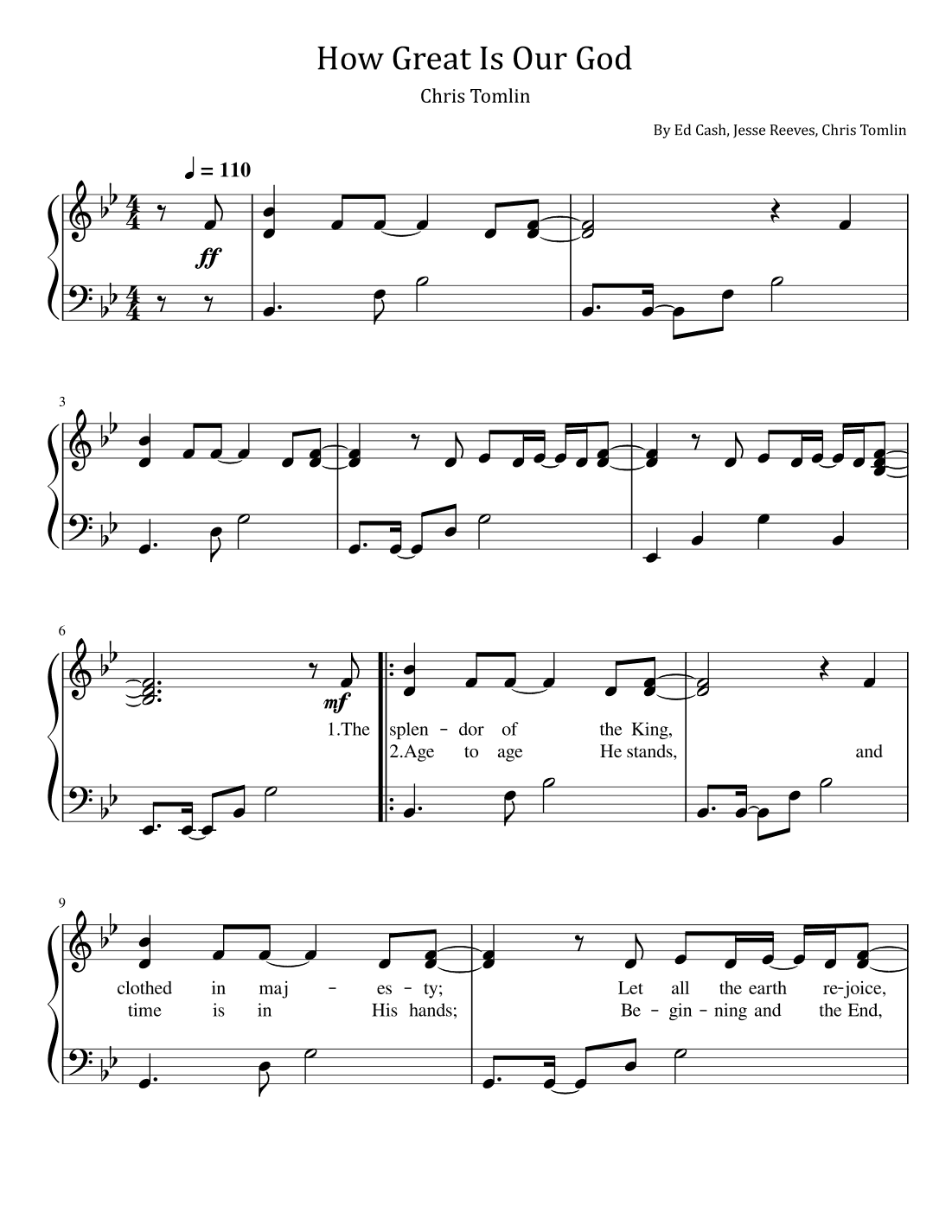 How Great Is Our God (arr. poon)