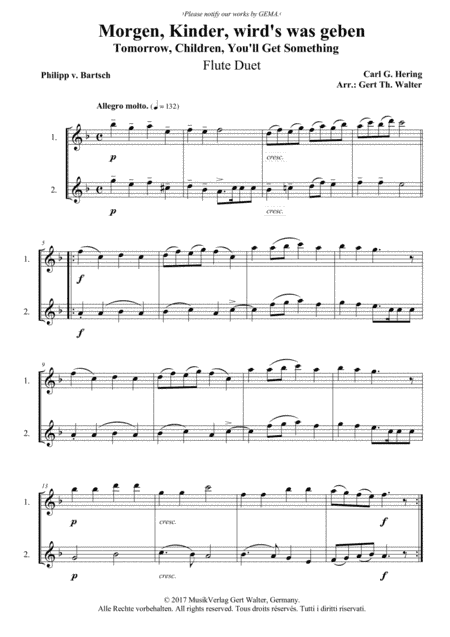 Tomorrow, Children, You'll Get Something (arr. Gert Th. Walter)