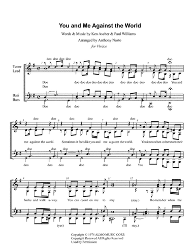 You And Me Against The World (arr. Anthony Nasto)