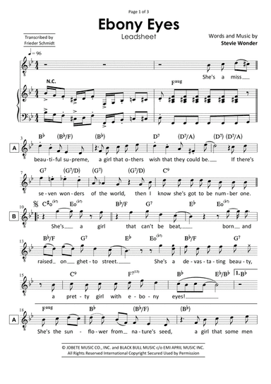 Ebony Eyes (arr. Frieder Schmidt)