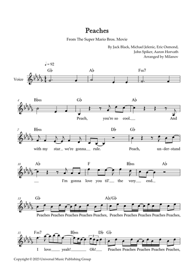 Peaches (arr. Milanov)