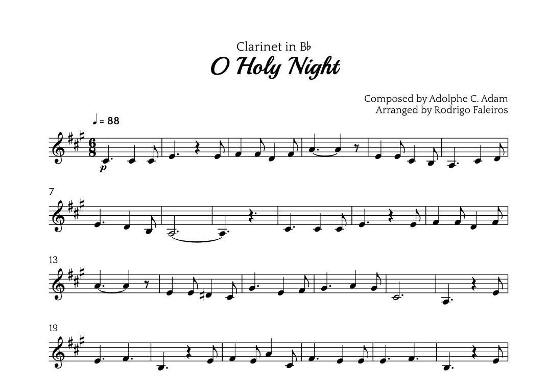O Holy Night (arr. Rodrigo Faleiros)