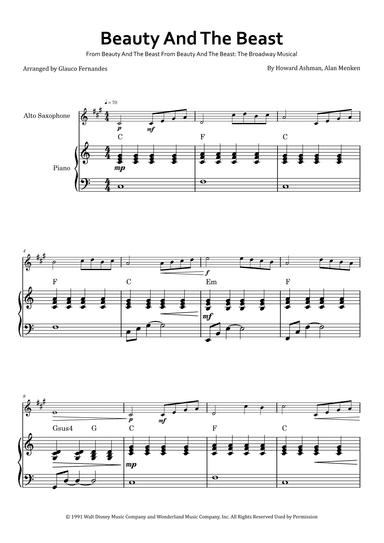 Beauty And The Beast (arr. Glauco Fernandes)
