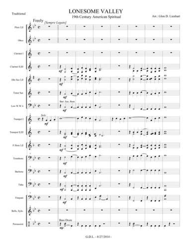 Lonesome Valley (arr. Glen D. Lienhart)