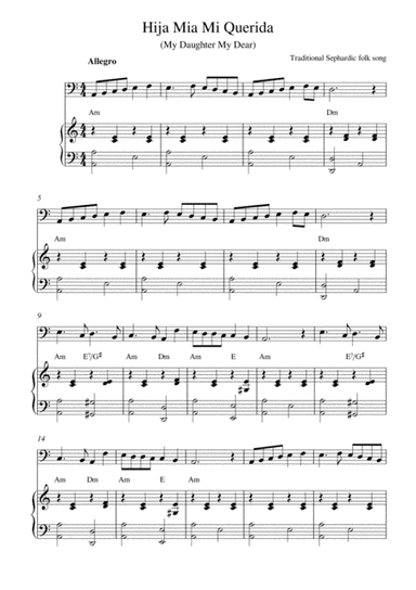 Hija Mia Mi Querida (My Daughter My Dear) (arr. Kaiserin Rebecca)