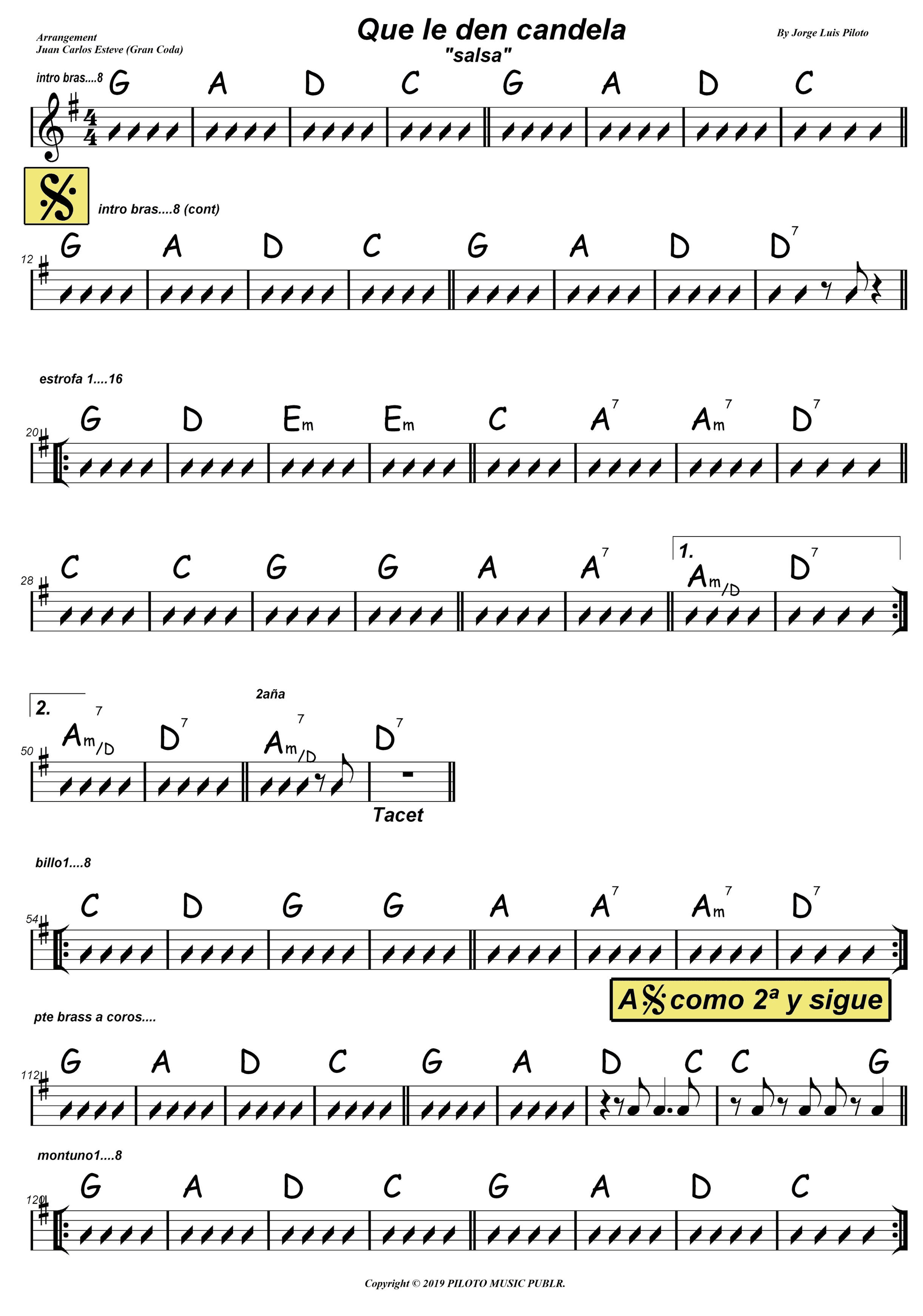 Que Le Den Candela (arr. juan carlos esteve / Gran Coda)