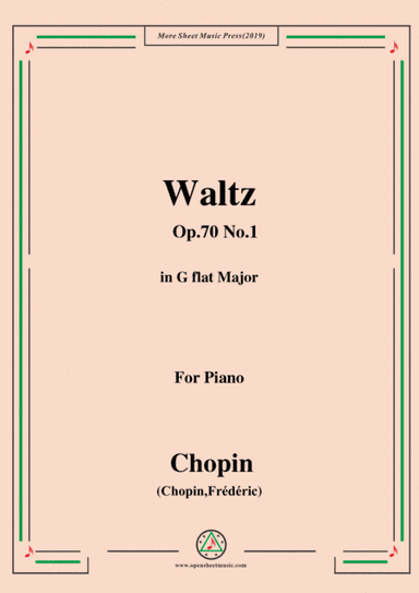 Chopin-Waltz Op.70 No.1 in G flat Major,for Piano (arr. MSM)