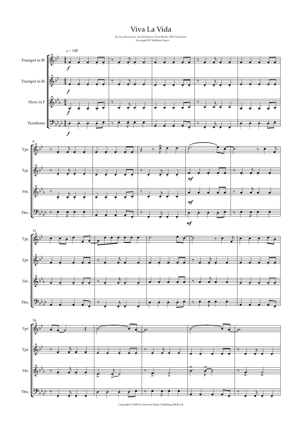 Viva La Vida (arr. Matthew pyeon)