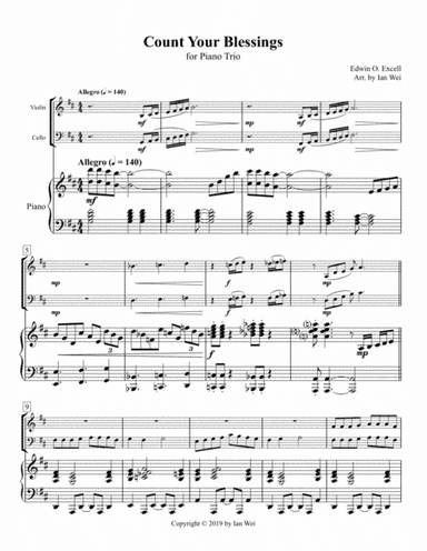 Count Your Blessings for Piano Trio (arr. Ian Wei)