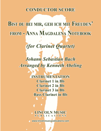 Bist du bei mir, geh ich mit Freuden' (for Clarinet Quartet) (arr. Kenneth Abeling)