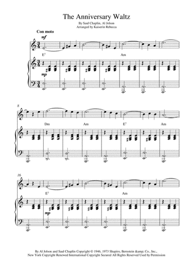 The Anniversary Waltz (arr. Kaiserin Rebecca)