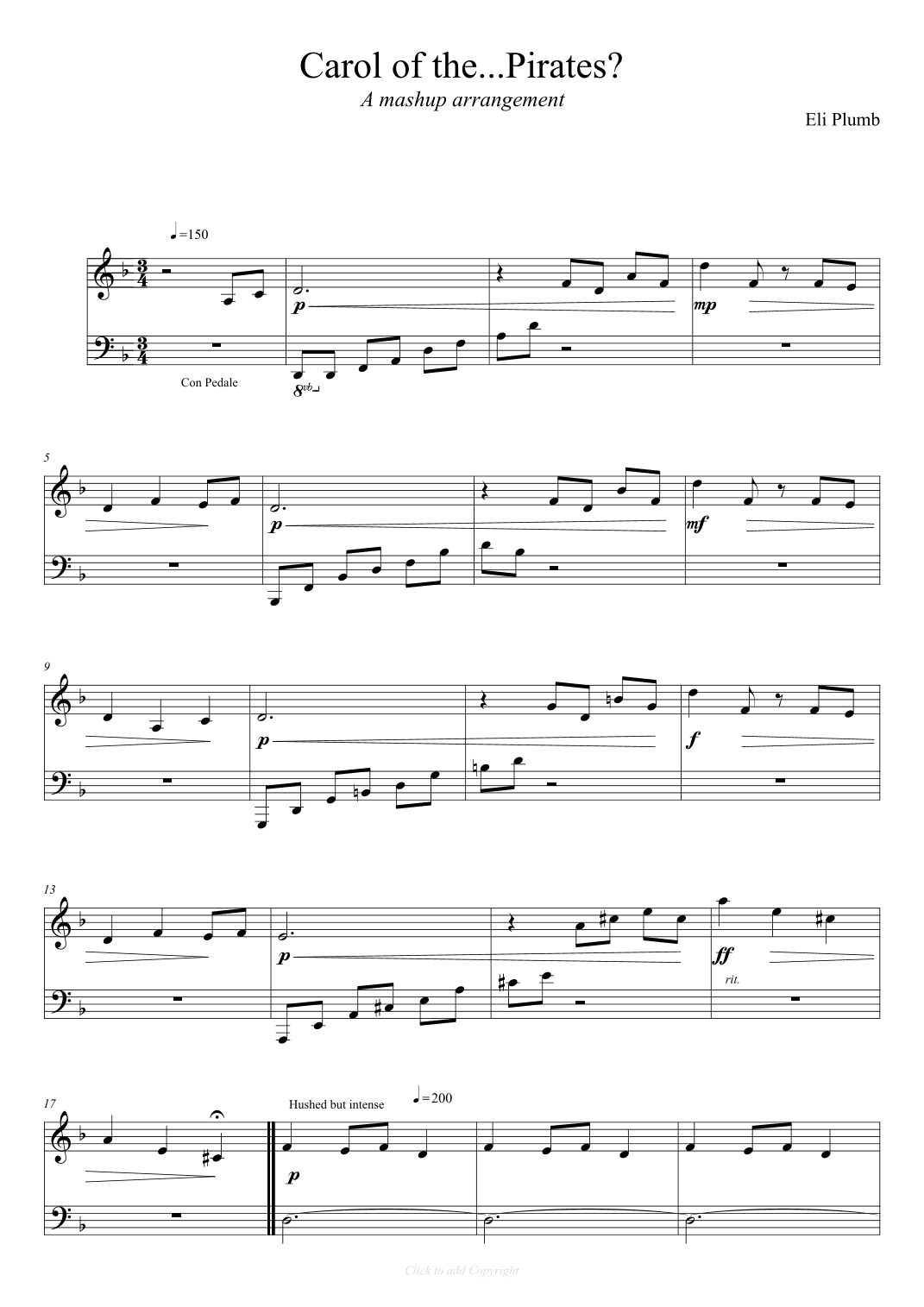 Carol Of The Bells (arr. Eli Plumb)