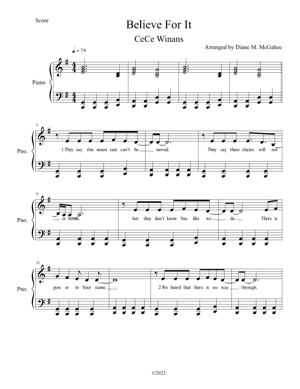 Believe For It (arr. Diane M. McGahee)
