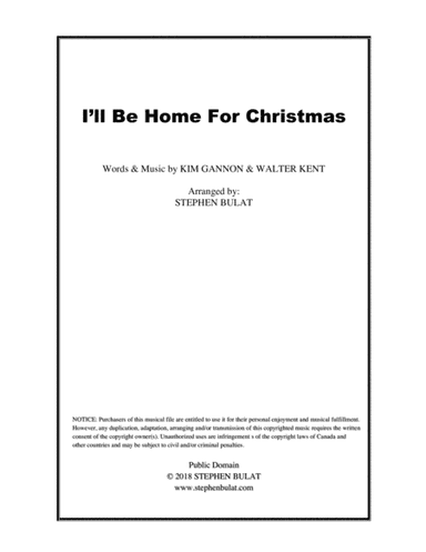 I'll Be Home For Christmas (arr. Stephen Bulat)