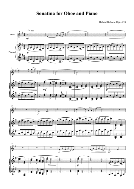 Sonatina for Oboe and Piano