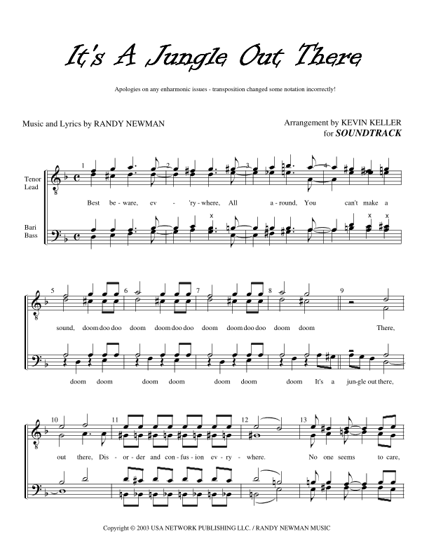 It's A Jungle Out There (v2) (arr. Kevin Keller)