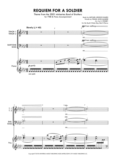 Requiem For A Soldier (arr. Christopher Fossey (for the South Wales Gay Men's Chorus))