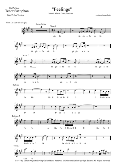 Feelings (?dime?) (arr. stefan-lamml.de)
