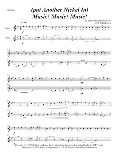 (put Another Nickel In) Music! Music! Music! (arr. P. R. Frederick)