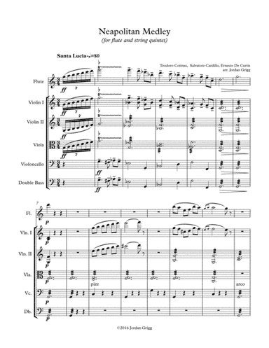 Neapolitan Medley (for flute and string quintet) (arr. Jordan Grigg)