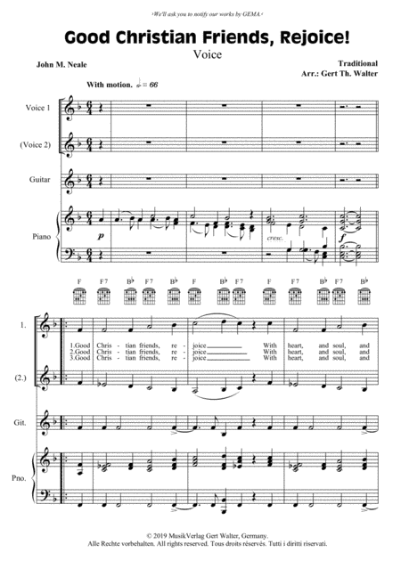 Good Christian Friends, Rejoice! (arr. Gert Th. Walter)
