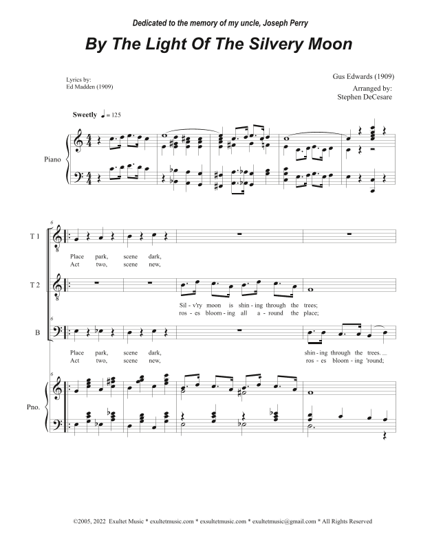 By The Light Of The Silvery Moon (Vocal Trio - (TTB) (arr. Stephen DeCesare)
